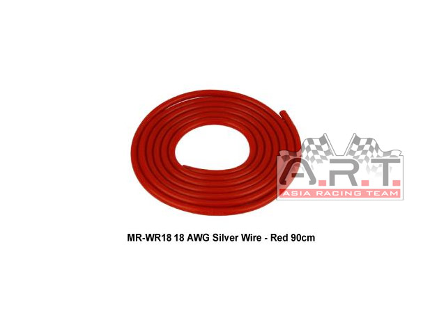 18 AWG Silver Silicone Wire Red (90 cm)
