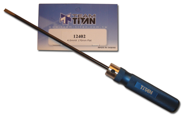 12402 Tournevis plat 4x170mm sur manche bleu Titan