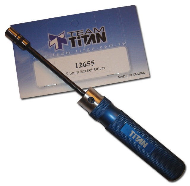 12655 Cles a tube 5,5mm sur manche bleu Titan