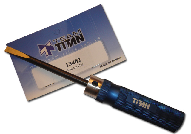 13402 Tournevis plat 5,8/6,0x100mm manche Titan speciale culasse
